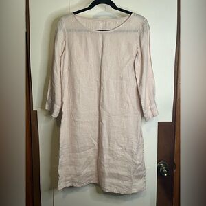 120% Lino Women’s Size XS (ITA 40) Blush Pink Italian Linen Mini Dress